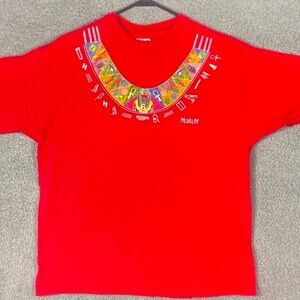 Hanes Red Short Sleeve Tee with Colorful Graphic